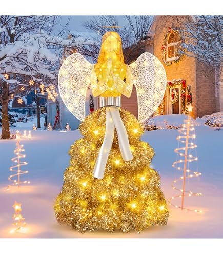 Amazon.com: Shintenchi 5FT Lighted Christmas Angel, Outdoor Xmas